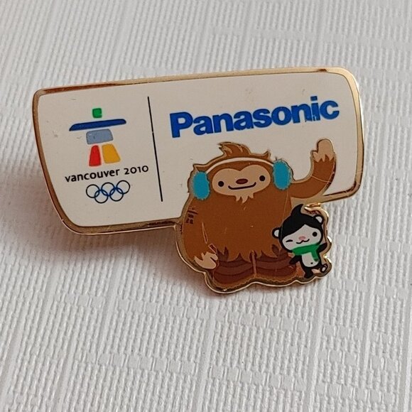 Vintage 2012 Vancover Olympics Quatchi Pin PANASONIC Mascot - Picture 1 of 2